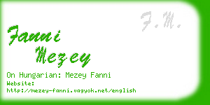 fanni mezey business card